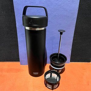 Espro Travel Black Double Walled Stainless Insulated Coffee Tea French Press New
